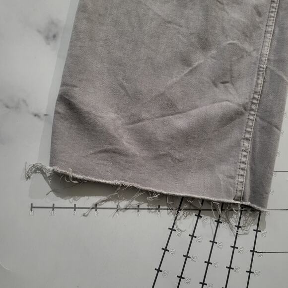 Oat High Rise Wide Leg Jeans Size 29 Gray Pants Crop Light Faded Denim 28x28 - Picture 10 of 10